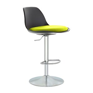 Bürocci Nadya Bar Sandalyesi - Sarı Deri - Metal Ayaklı Bar Taburesi - 9537s0113 Sarı