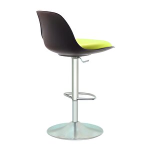 Bürocci Nadya Bar Sandalyesi - Sarı Deri - Metal Ayaklı Bar Taburesi - 9537s0113 Sarı