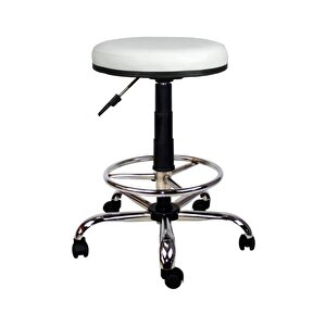 Bürocci Metal Ayaklı Yüksek Tabure-beyaz-2999t0109 Beyaz