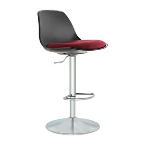 Bürocci Nadya Bar Sandalyesi - Bordo Deri - Metal Ayaklı Bar Taburesi - 9537s0102 Bordo