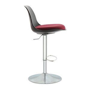 Bürocci Nadya Bar Sandalyesi - Bordo Deri - Metal Ayaklı Bar Taburesi - 9537s0102 Bordo