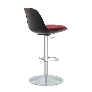 Bürocci Nadya Bar Sandalyesi - Bordo Deri - Metal Ayaklı Bar Taburesi - 9537s0102 Bordo