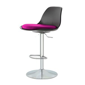 Bürocci Nadya Bar Sandalyesi - Mor Deri - Metal Ayaklı Bar Taburesi -  9537s0124 Mor
