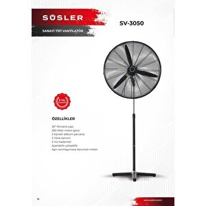 Sv-3050 Sanayi Tipi Ayaklı Vantilatör