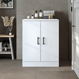 Roomart Çamaşır-kurutma Makinesi Alt Dolabı Kapaklı Banyo Alt Dolap