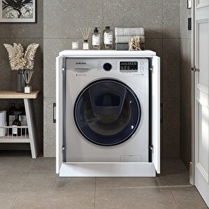 Roomart Çamaşır-kurutma Makinesi Alt Dolabı Kapaklı Banyo Alt Dolap