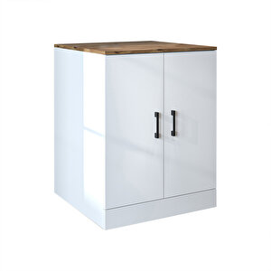 Roomart Çamaşır-kurutma Makinesi Alt Dolabı Kapaklı Banyo Alt Dolap