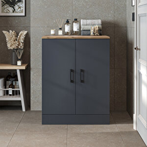 Roomart Çamaşır-kurutma Makinesi Alt Dolabı Kapaklı Banyo Alt Dolap
