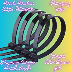 2.5x100 Mm Siyah Plastik Kablo Bağı Klipsi Cırt Kelepçe 100 Adet (Min 20 Paket)