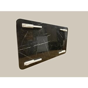 Yer Sofrası Mutfak Sofrası Siyah Mermer Kolay Taşınabilir 60 X 100 Cm Balkon Sofra
