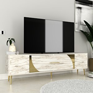 Şeki Tv Sehpası Tv Ünitesi Efesmermer Altın