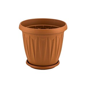 Sy-5704 5 Litre Plastik Ürgüp Saksı Takımı No 4 Kahverengi