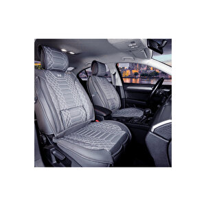 Fiat Doblo 2001-2004 2+1 Parçalı Lüx Deri Oto Koltuk Kılıfı Ön Arka Takım Royal Füme Füme
