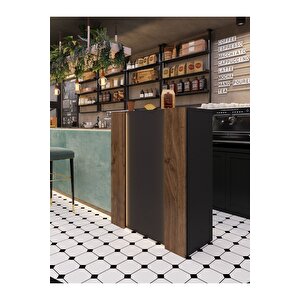 Festival Ledli Karşılama Bankosu - 90 Cm - Bl004-4-2 - Antrasit - Ceviz