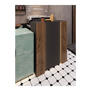Festival Ledli Karşılama Bankosu - 90 Cm - Bl004-4-2 - Antrasit - Ceviz