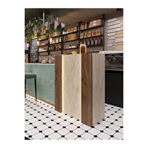 Festival Ledli Karşılama Bankosu - 90 Cm - Bl004-8-2 - Traverter - Ceviz