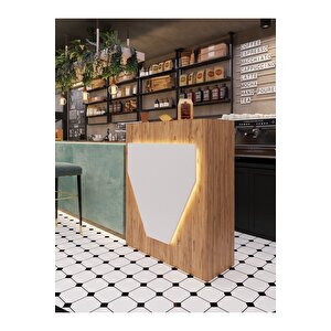 Festival Ledli Karşılama Bankosu - 90 Cm - Bl001-6-1 - Çam - Beyaz