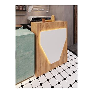 Festival Ledli Karşılama Bankosu - 90 Cm - Bl001-6-1 - Çam - Beyaz