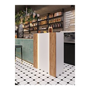Festival Ledli Karşılama Bankosu - 90 Cm - Bl004-1-6 - Beyaz - Çam