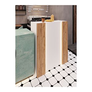Festival Ledli Karşılama Bankosu - 90 Cm - Bl004-1-6 - Beyaz - Çam