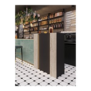 Festival Ledli Karşılama Bankosu - 90 Cm - Bl004-4-8 - Antrasit - Traverter