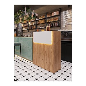 Festival Ledli Karşılama Bankosu - 90 Cm - Bl003-6-1 - Çam - Beyaz