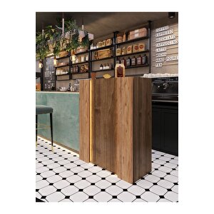 Festival Ledli Karşılama Bankosu - 90 Cm - Bl004-2-6 - Ceviz - Çam