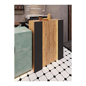 Festival Ledli Karşılama Bankosu - 90 Cm - Bl004-6-4 - Çam - Antrasit