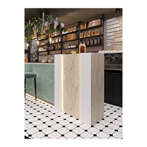 Festival Ledli Karşılama Bankosu - 90 Cm - Bl004-8-1 - Traverter - Beyaz