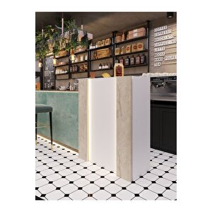 Festival Ledli Karşılama Bankosu - 90 Cm - Bl004-1-8 - Beyaz - Traverter