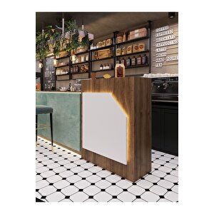 Festival Ledli Karşılama Bankosu - 90 Cm - Bl002-2-1 - Ceviz - Beyaz