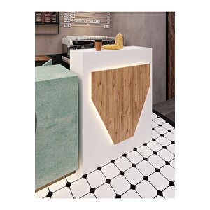 Festival Ledli Karşılama Bankosu - 90 Cm - Bl001-1-6 - Beyaz - Çam