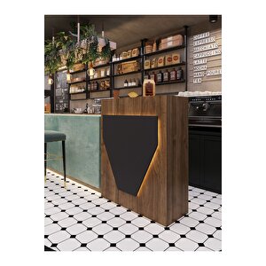 Festival Ledli Karşılama Bankosu - 90 Cm - Bl001-1-4 - Ceviz - Antrasit