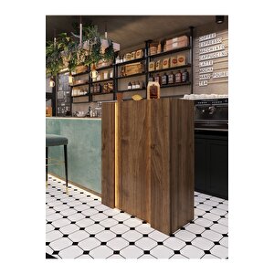 Festival Ledli Karşılama Bankosu - 90 Cm - Bl004-2-2 - Ceviz - Ceviz