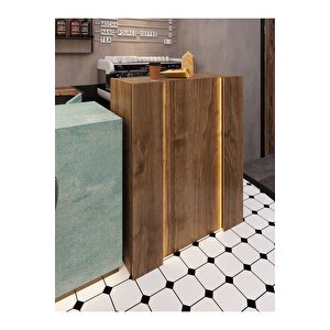 Festival Ledli Karşılama Bankosu - 90 Cm - Bl004-2-2 - Ceviz - Ceviz