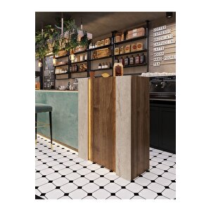 Festival Ledli Karşılama Bankosu - 90 Cm - Bl004-2-8 - Ceviz - Traverter
