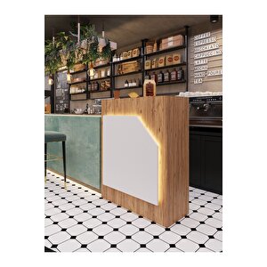 Festival Ledli Karşılama Bankosu - 90 Cm - Bl002-6-1 - Çam - Beyaz
