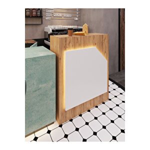 Festival Ledli Karşılama Bankosu - 90 Cm - Bl002-6-1 - Çam - Beyaz