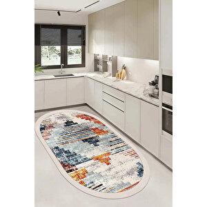 Dijital Kaymaz Yıkanabilir Modern Gri̇ Mutfak Halısı Salon Halısı Yolluk 80x140 cm