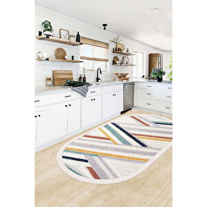 Dijital Kaymaz Yıkanabilir Modern Gri̇ Mutfak Halısı Salon Halısı Yolluk 100x250 cm