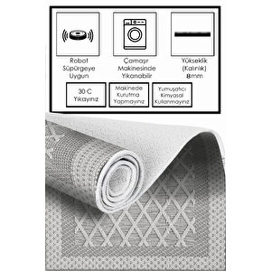Dijital Kaymaz Yıkanabilir Modern Gri̇ Mutfak Halısı Salon Halısı Yolluk