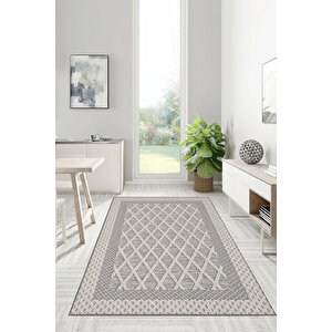 Dijital Kaymaz Yıkanabilir Modern Gri̇ Mutfak Halısı Salon Halısı Yolluk 180x280 cm