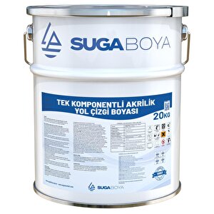 Suga Tek Komponentli̇ Akri̇li̇k Yol Çi̇zgi̇ Boyasi 20 Kg Beyaz