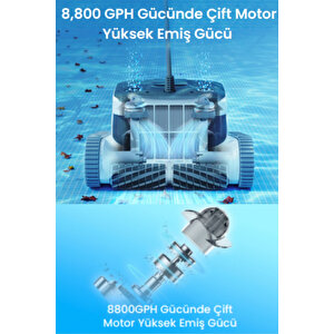 Hydro 6 Havuz Temizleme Robotu 8.800 Gph Gücünde Çift Motor