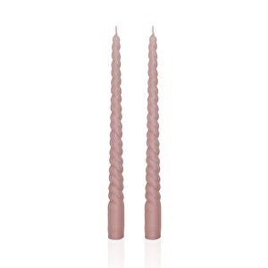 Burgu Şamdan Mumu 2li Set  Rose 29 Cm