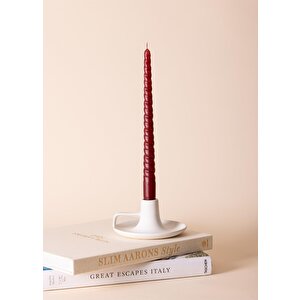 Burgu Şamdan Mumu 2li Set Bordo 29 Cm