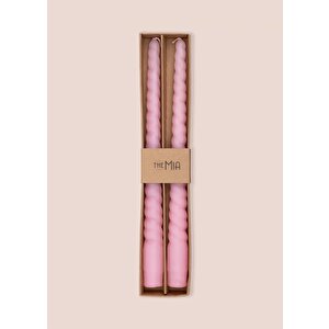 Burgu Şamdan Mumu 2li Set Blush 29 Cm