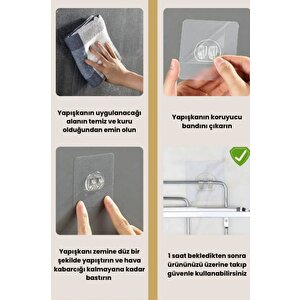 Yapışkanlı 2 Katlı Lamalı Paslanmaz Metal Köşe Banyo,Duş Rafı,Düzenleyici Duş Banyo LK-02 Siyah