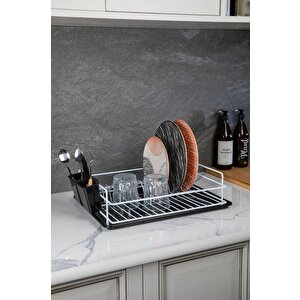 Bulaşıklık Tezgah Üstü Bulaşık Kurutmalık Tek Katlı Tabaklık Beyaz TB-01