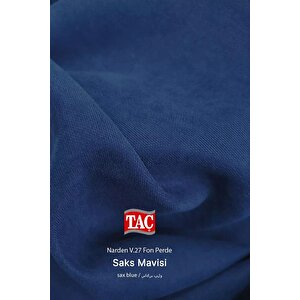 Narden Fon Perde Saks Mavi Pilesiz 300x270 cm
